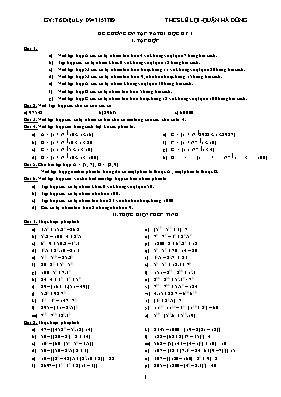 Đề cương ôn tập và thi học kỳ 1 - Trường THCS Lê Lợi